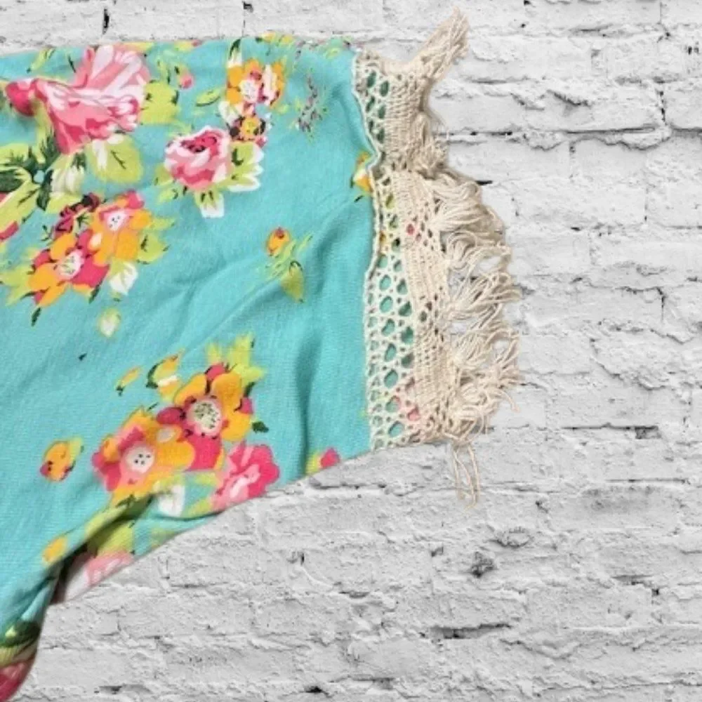 Mint Floral Fringe Cardigan  4119  NWT Boutique